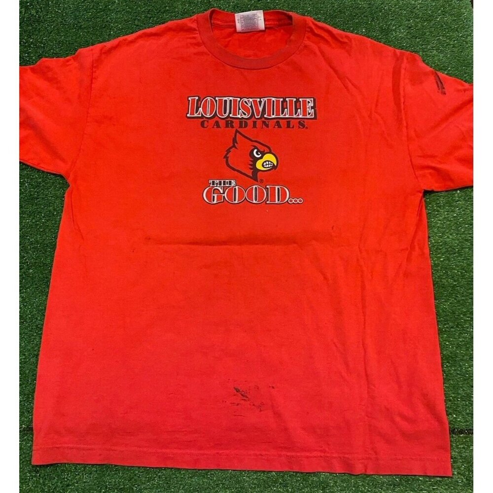 Louisville Cardinals shirt extra large red mens football Y2K retro basketball